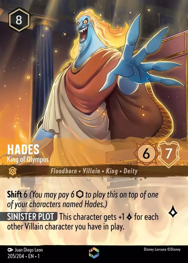 Hades - King of Olympus (Alternate Art) (The First Chapter 205/204) Enchanted - Near Mint Holofoil