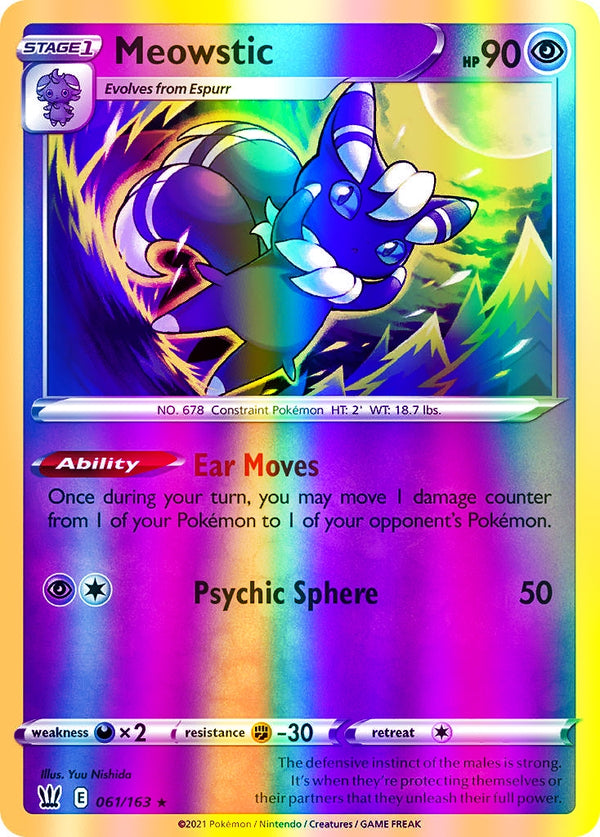 Meowstic - 061/163 (SWSH05) Holo Rare - Near Mint Reverse Holofoil