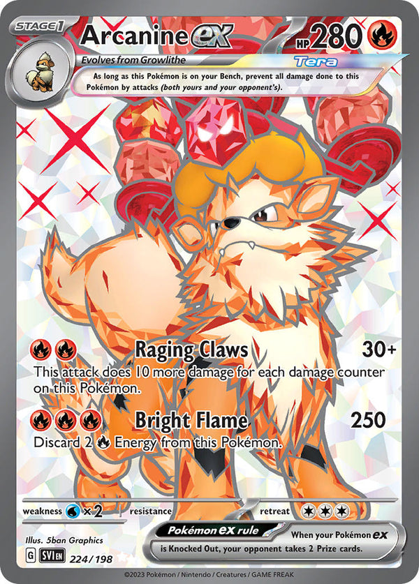 Arcanine ex - 224/198 (SV1) Ultra Rare - Near Mint Holofoil