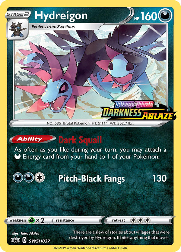 Hydreigon (Prerelease) [Staff] - SWSH037 (SWSH:PR) Promo - Near Mint Holofoil