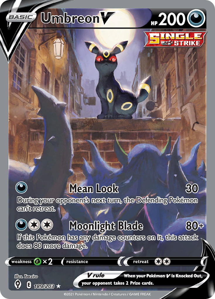Umbreon V (Alternate Full Art) - 189/203 (SWSH07) Ultra Rare - Near Mint Holofoil