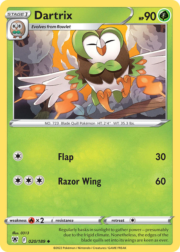 Dartrix - 020/189 (SWSH10) Uncommon - Near Mint