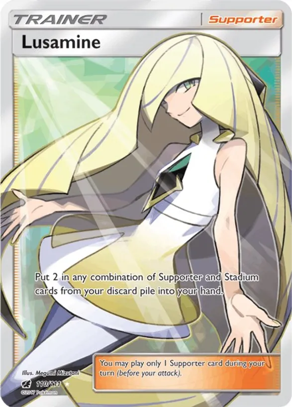 Lusamine (Full Art) - 110/111 (CIN) Ultra Rare - Light Play Holofoil