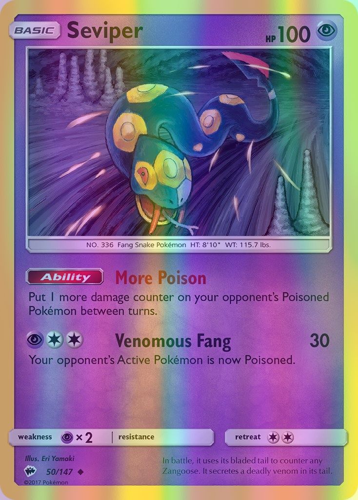 Seviper - 050/147 (SM:BUS) Uncommon - Near Mint Reverse Holofoil