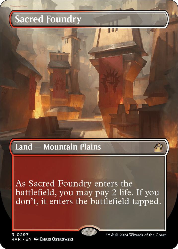 Sacred Foundry [#0297 Borderless Shocklands] (RVR-R) Light Play