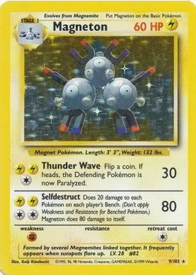 Magneton - 009/102 (BS) Holo Rare - Moderate Play Holofoil