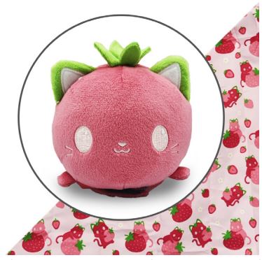 Plush Tote Bag: Strawberry Cat