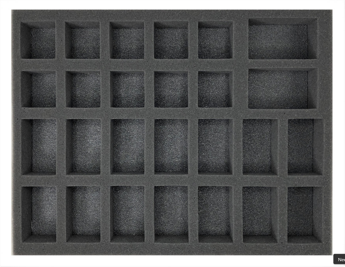 Battle Foam: PACK System:  Large Foam (15.5W x 12L) - 2 Inch, 14 Large, 10 Medium, 2 X-Large Troop Foam Tray