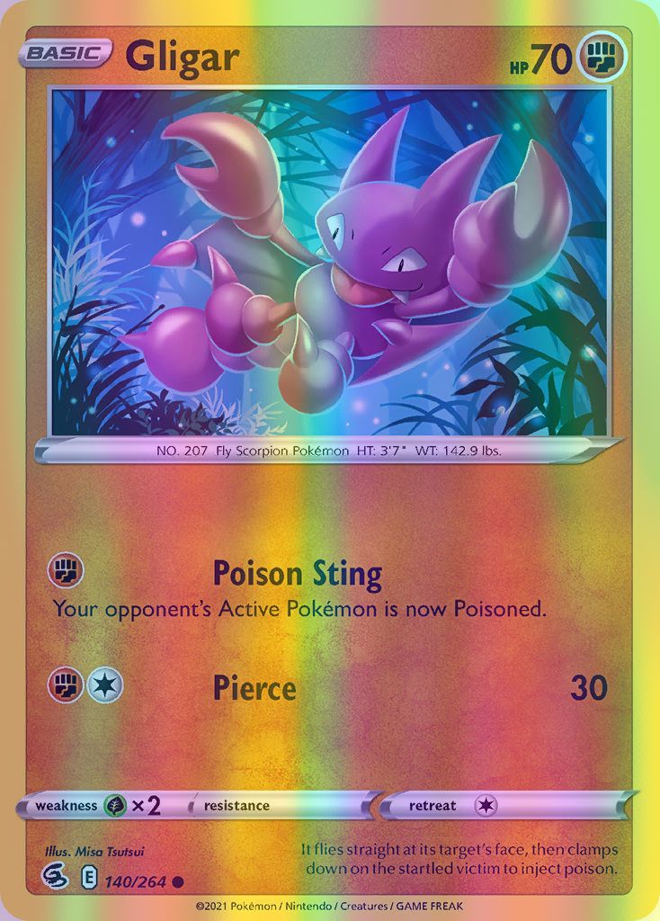 Gligar - 140/264 (SWSH08) Common - Near Mint Reverse Holofoil