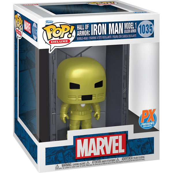 POP Figure Deluxe: Marvel Hall of Armor #1035 - Iron Man Model 1 Golden Armor (PX)