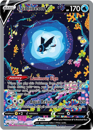 Lumineon V - GG39/GG70 (CRZ:GG) Ultra Rare -  Light Play Holofoil