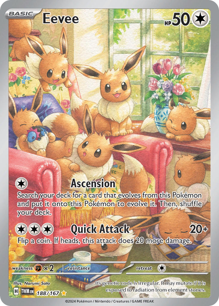 Eevee - 188/167 (TWM) Illustration Rare - Near Mint Holofoil