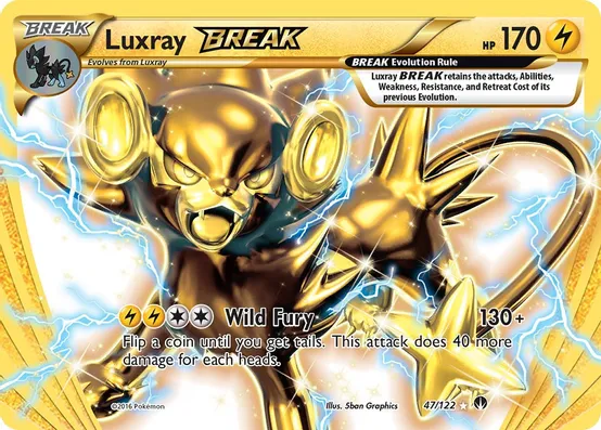 Luxray BREAK - 047/122 (BKP) Rare BREAK - Near Mint Holofoil