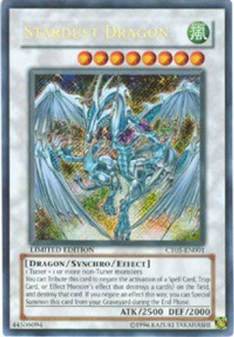 Stardust Dragon (CT05-EN001) Secret Rare Limited Ed., Light Play