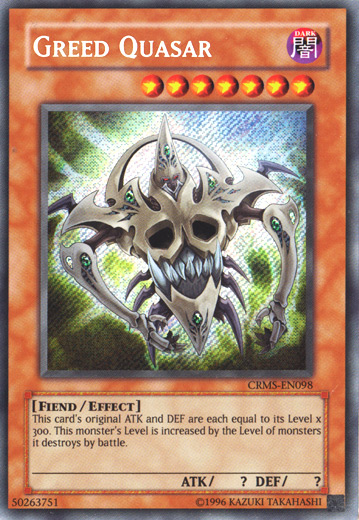 Greed Quasar (CRMS-EN098) Secret Rare - Near Mint Unlimited