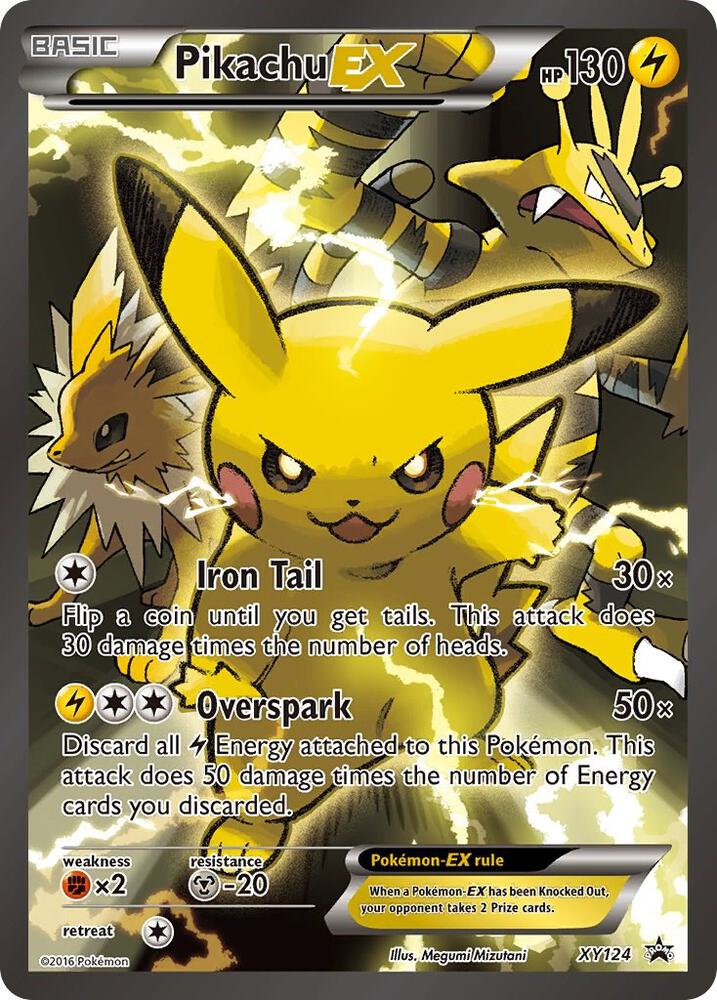 Pikachu EX - XY124 (XY:PR) Promo - Damaged Holofoil