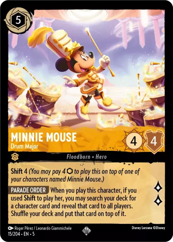 Minnie Mouse - Drum Major (Shimmering Skies 015/204) Super Rare - Near Mint