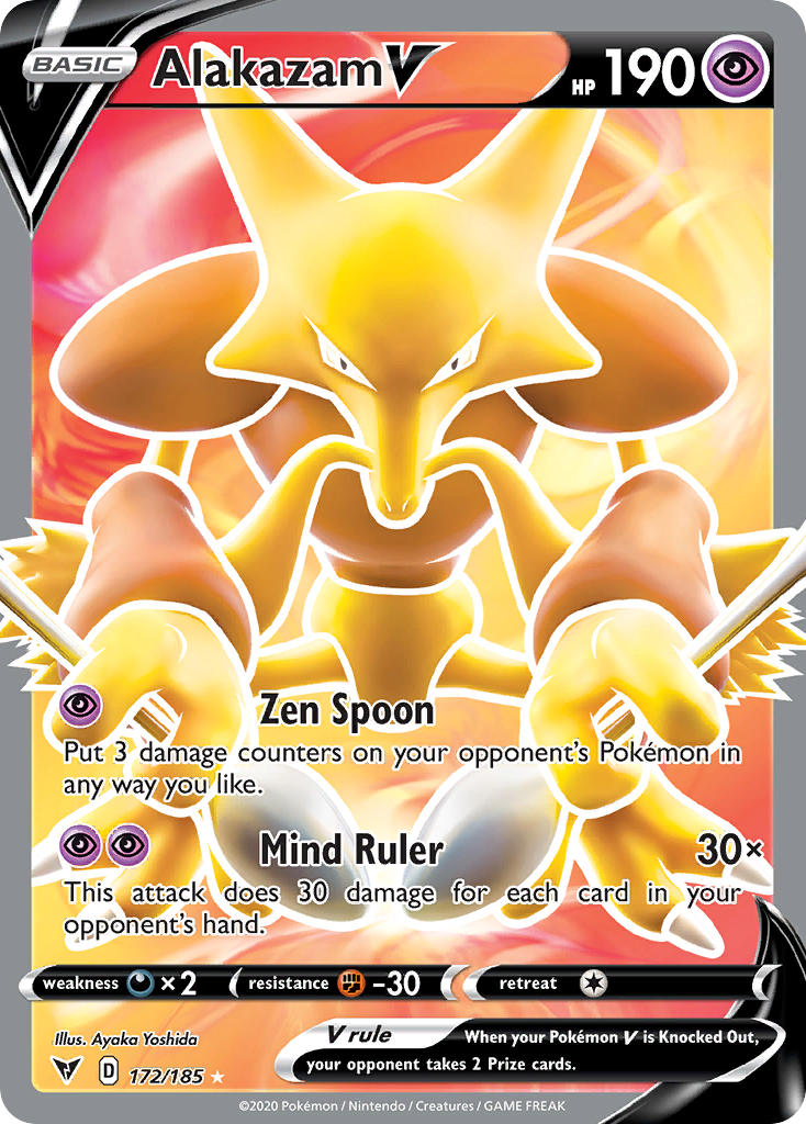 Alakazam V (Full Art) - 172/185 (SWSH04) Ultra Rare - Near Mint Holofoil