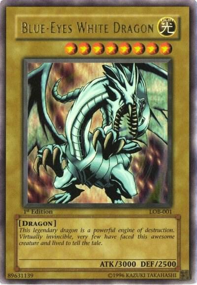 Blue-Eyes White Dragon (LOB-001) Heavy Play Unlimited