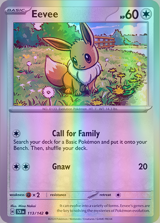 Eevee - 113/142 (SCR) Common - Near Mint Reverse Holo