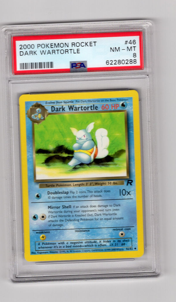 Dark Wartortle - 46/82 (TR) Uncommon - Unlimited Near Mint (Graded - PSA 8)