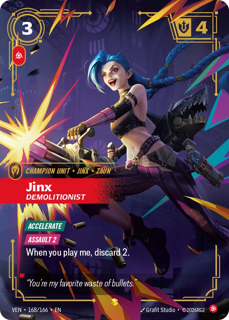 Jinx, Demolitionist (Overnumbered) - 168/166 (VEN) Rare