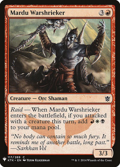 Mardu Warshrieker [Mystery Booster #1008] (KTK-C)