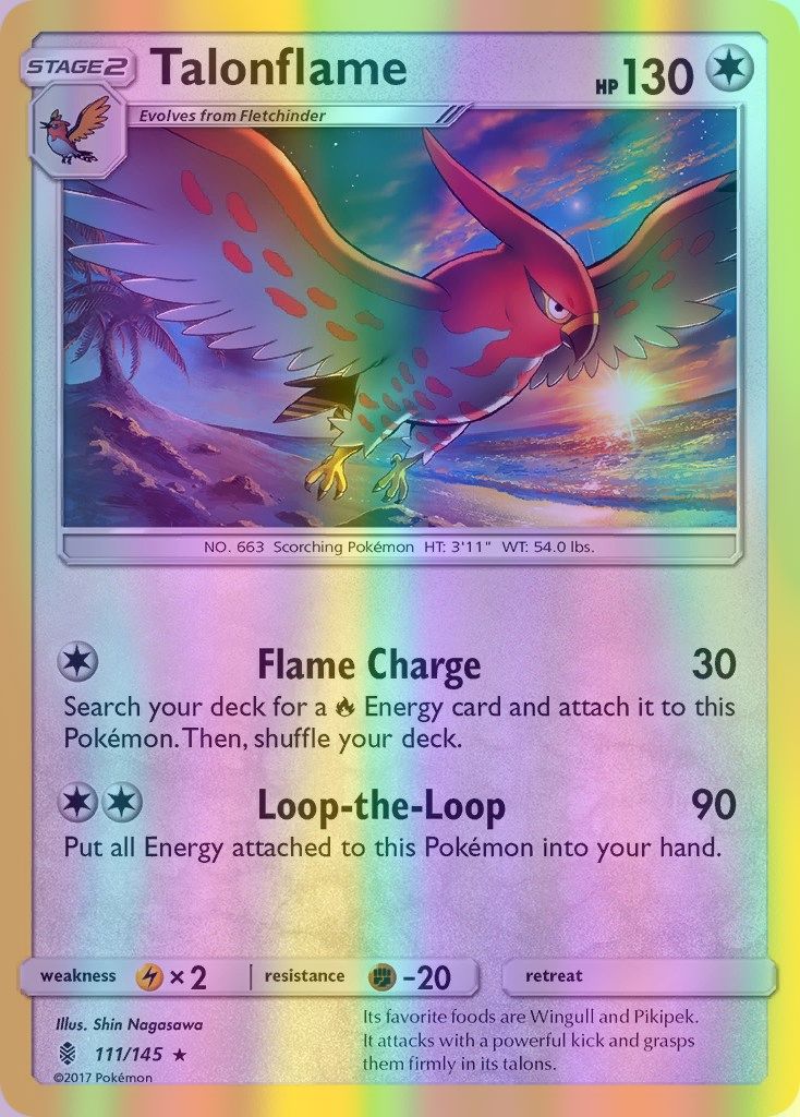 Talonflame - 111/145 (SM:GRI) Rare - Near Mint Reverse Holofoil