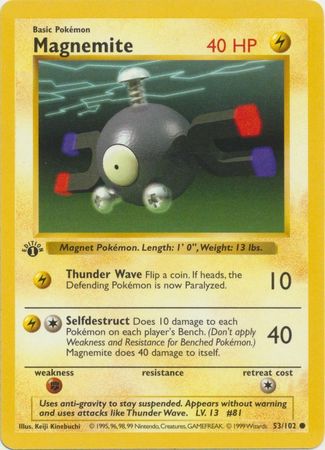 Magnemite - 053/102 (BS) 1st Edition Common - Near Mint