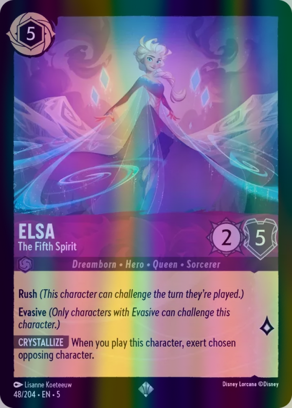 Elsa - The Fifth Spirit (Shimmering Skies 048/204) Super Rare - Near Mint Cold Foil