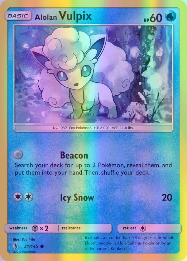 Alolan Vulpix - 021/145 (SM:GRI) Common - Near Mint Reverse Holofoil