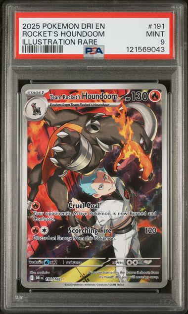 Team Rocket's Houndoom - 191/182 (DRI) Illustration Rare - Near Mint Holofoil (Graded - PSA 9)