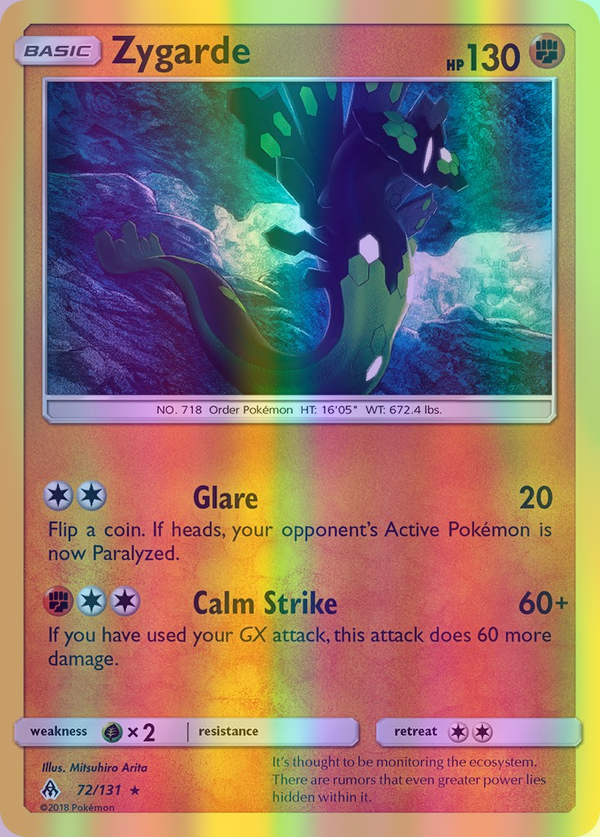 Zygarde - 072/131 (FLI) Rare - Near Mint Reverse Holofoil