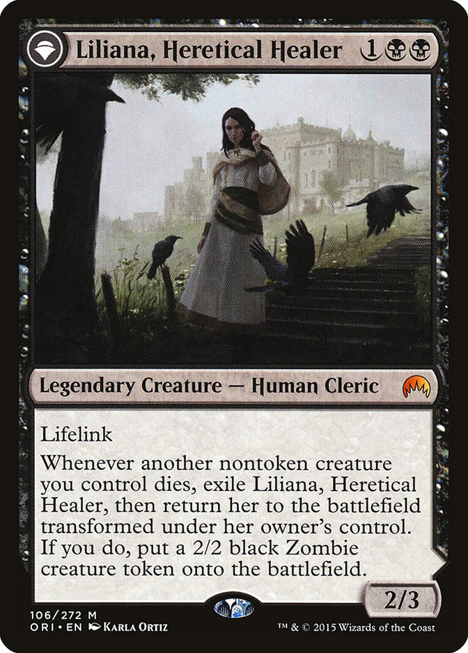 Liliana, Heretical Healer // Liliana, Defiant Necromancer (ORI-M) Moderate Play