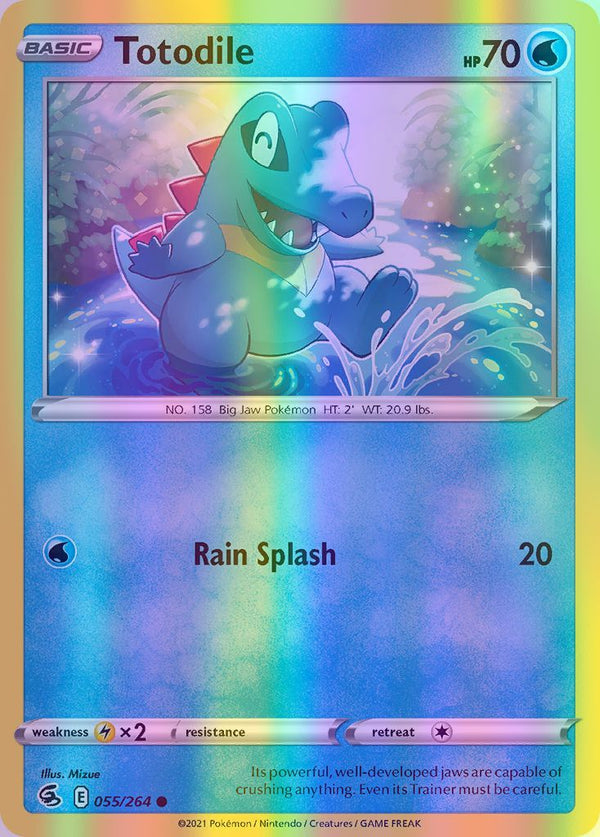 Totodile - 055/264 (SWSH08) Common - Near Mint Reverse Holofoil