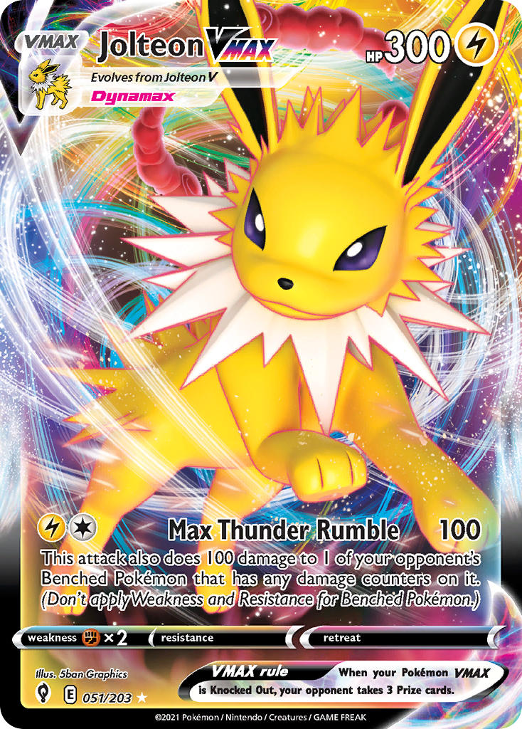 Jolteon VMAX - 051/203 (SWSH07) Ultra Rare - Near Mint Holofoil