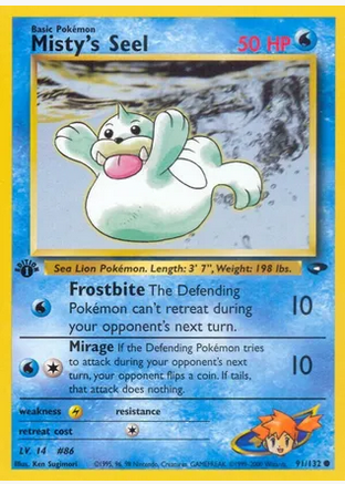 Misty's Seel (91/132) 1st Edition - Near Mint