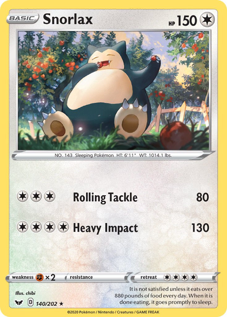 Snorlax - 140/202 (SWSH01) Rare - Near Mint