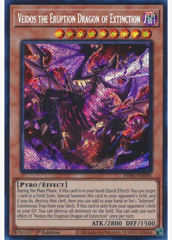 Veidos the Eruption Dragon of Extinction (PHNI-EN090) Ultra Rare - Near Mint 1st Edition