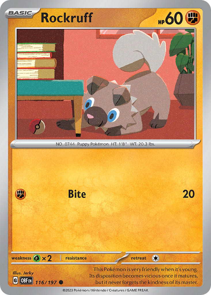 Rockruff - 116/197 (OBF) Common - Near Mint