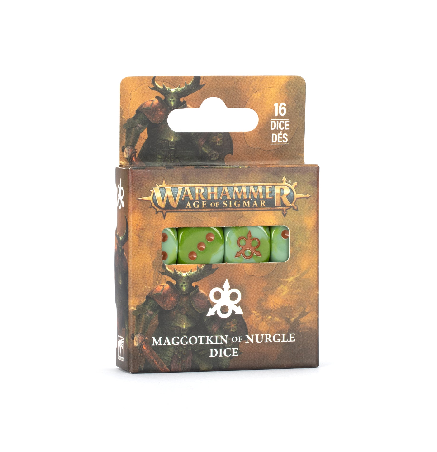 Citadel Hobby: Dice Set - Age of Sigmar: Chaos - Maggotkin of Nurgle (4th) (16)