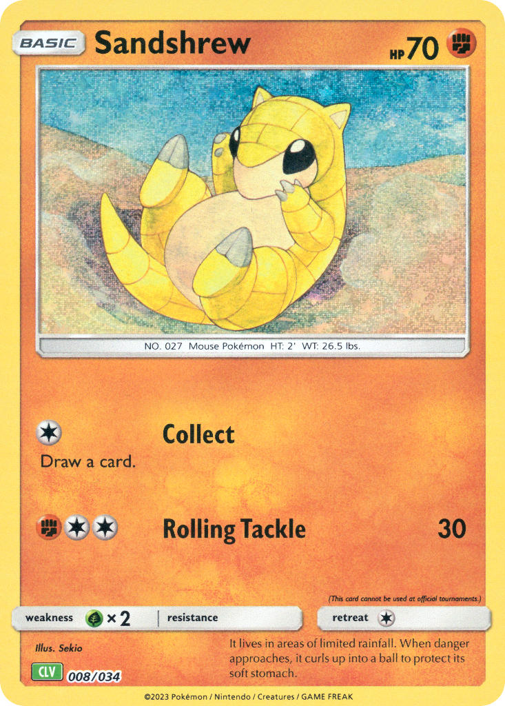 Sandshrew - 008/034 (TCG:CLV) Classic Collection - Near Mint Holofoil