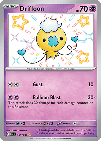 Drifloon - 155/091 (PAF) Secret Rare - Near Mint Holofoil