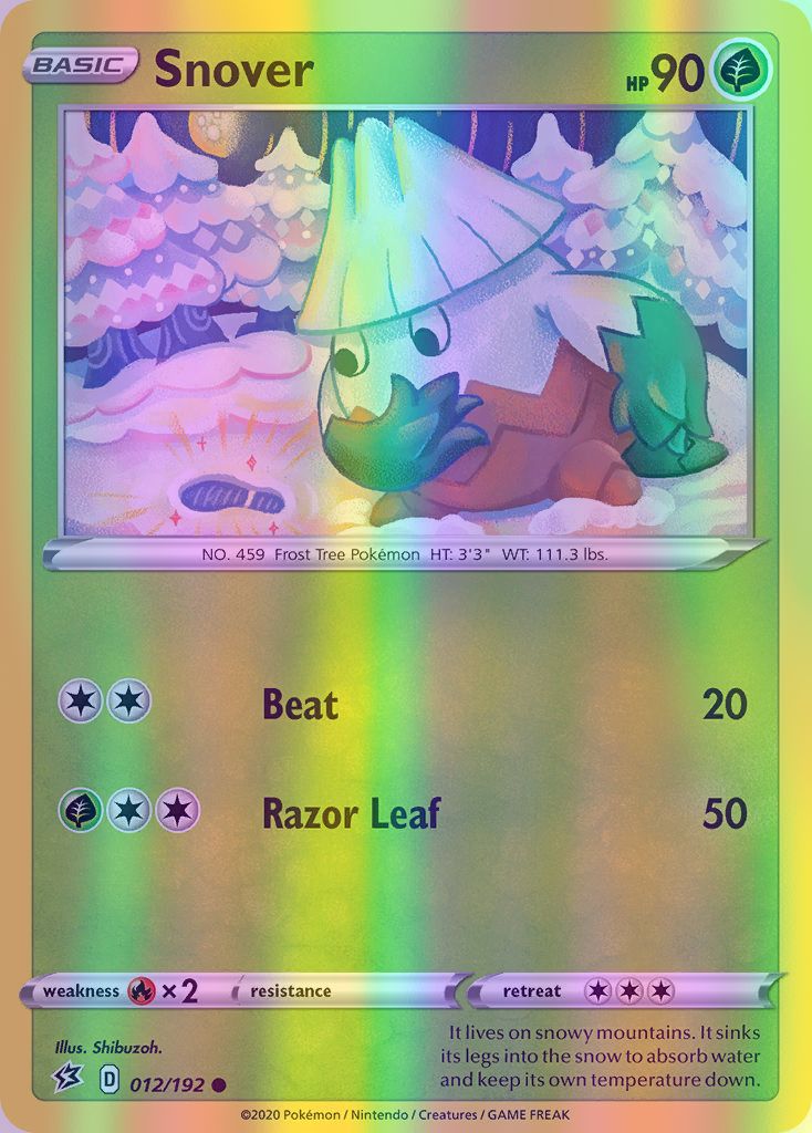 Snover - 012/192 (SWSH02) Common - Near Mint Reverse Holofoil