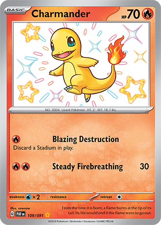 Charmander - 109/091 (PAF) Secret Rare - Near Mint Holofoil