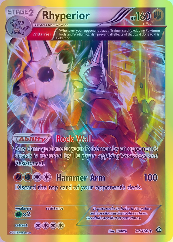 Rhyperior (Omega) - 077/160 (PRC) Holo Rare - Near Mint Reverse Holofoil