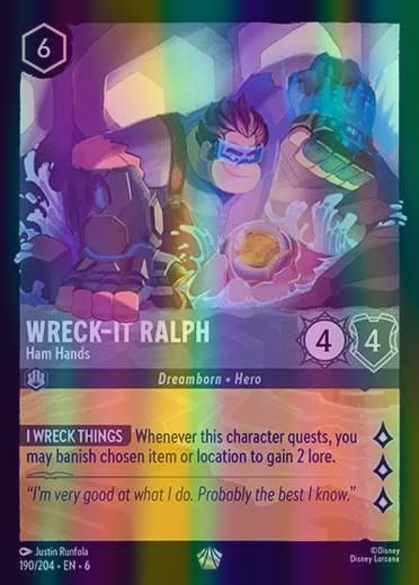 Wreck-It Ralph - Ham Hands (Azurite Sea 190/204) Legendary - Near Mint Cold Foil