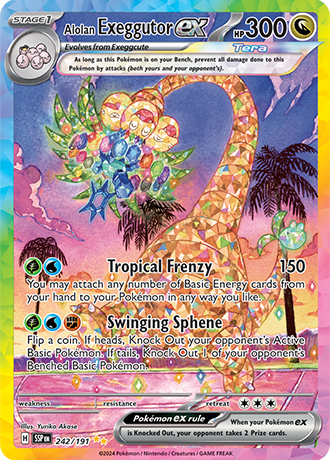 Alolan Exeggutor ex - 242/191 (SSP) Special Illustration Rare - Near Mint Holofoil