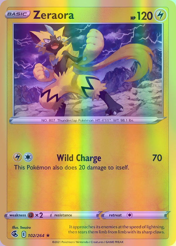 Zeraora - 102/264 (SWSH08) Rare - Near Mint Reverse Holofoil