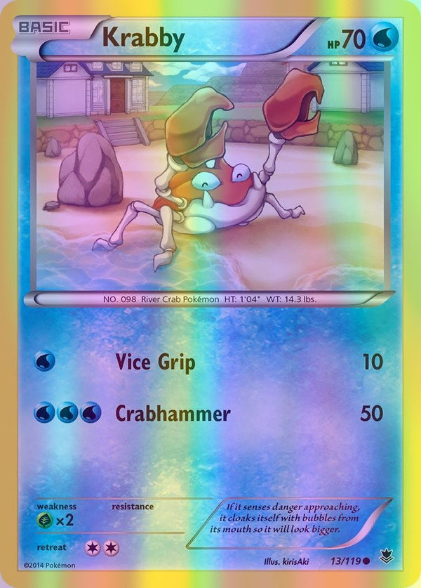 Krabby - 013/119 (PHF) Common - Near Mint Reverse Holofoil